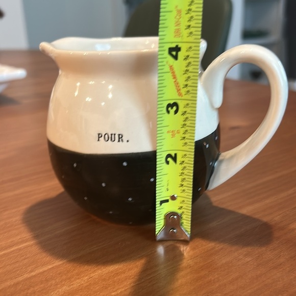 Rae Dunn POUR Black & Cream Polka Dot Creamer. Rare. - Picture 10 of 10